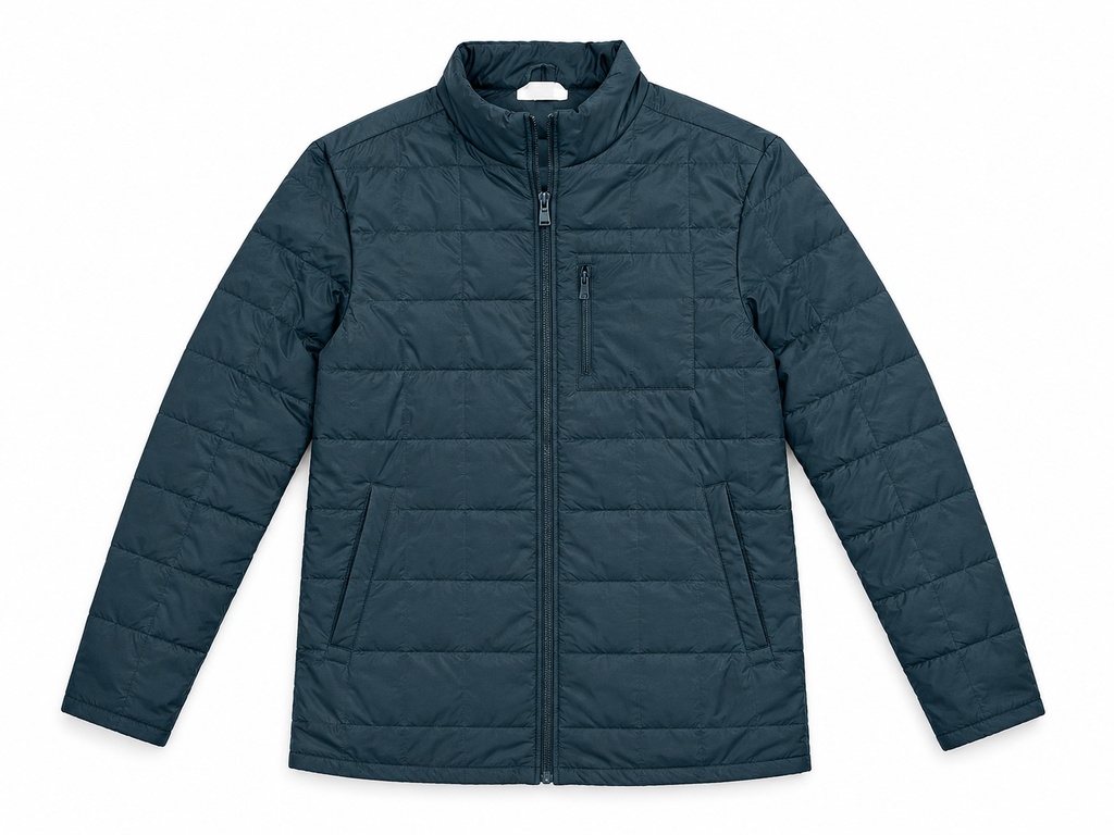 Men's Quilted Zip-Up Jacket in Dark Teal | UK Fashion