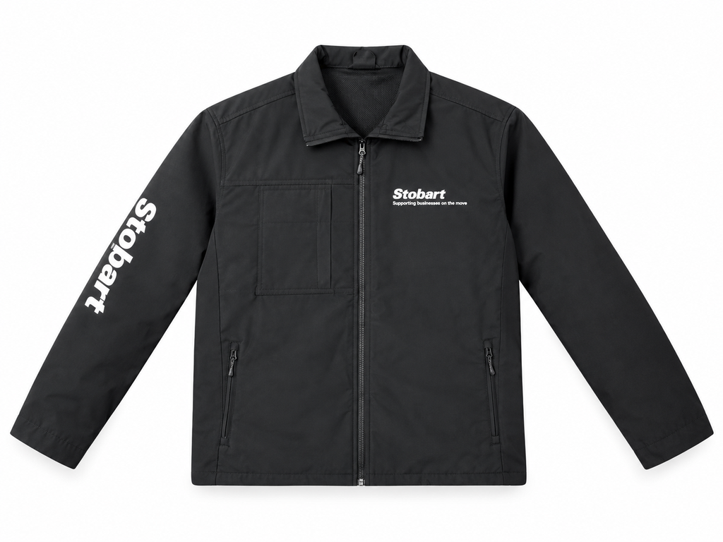 Men's Black Utility Zip-Up Jacket